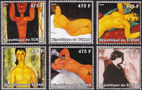 Potovn znmky ad 2002 Umn, Amadeo Modigliani IA Mi# 2364-69 Kat 13