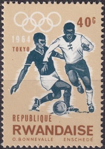 Potovn znmka Rwanda 1964 Fotbal, LOH Tokio Mi# 80