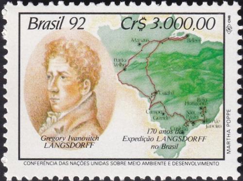 Potovn znmka Brazlie 1992 Georg Heinrich Freiherr von Langsdorff Mi# 2475