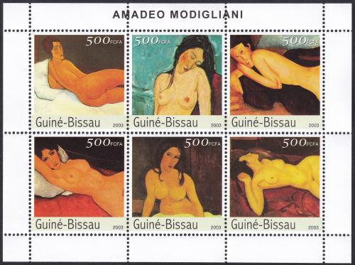 Potovn znmky Guinea-Bissau 2003 Umn, Amedeo Modigliani Mi# 2561-66 Kat 13