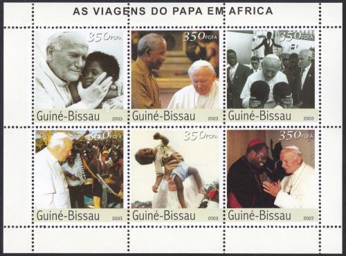 Potovn znmky Guinea-Bissau 2003 Pape Jan Pavel II. v Africe Mi# 2614-19 Kat 8