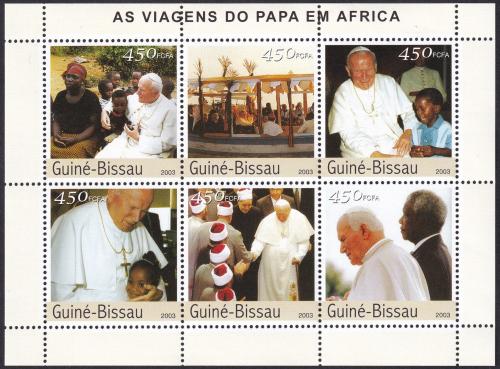 Potovn znmky Guinea-Bissau 2003 Pape Jan Pavel II. v Africe Mi# 2620-25 Kat 11