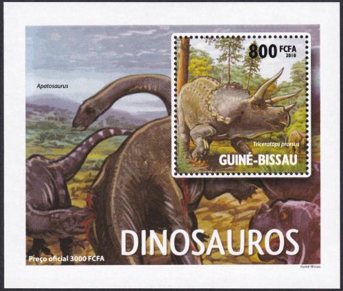 Potovn znmka Guinea-Bissau 2010 Dinosaui DELUXE Mi# 4595 Block - zvtit obrzek