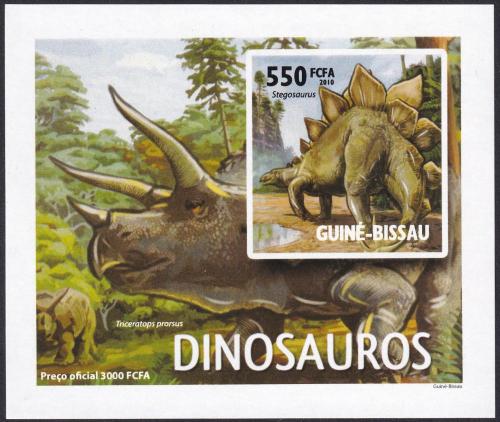 Potovn znmka Guinea-Bissau 2010 Dinosaui neperf. DELUXE Mi# 4594 B Block