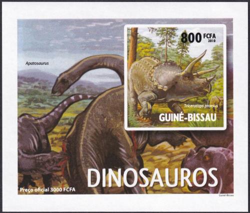 Potovn znmka Guinea-Bissau 2010 Dinosaui neperf. DELUXE Mi# 4595 B Block