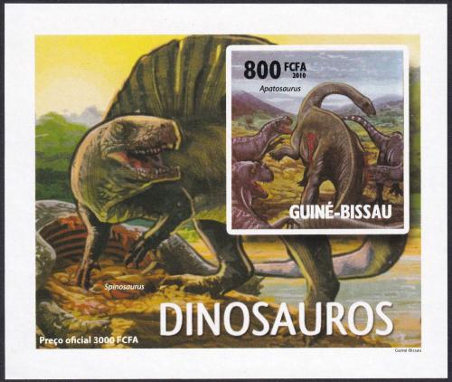 Potovn znmka Guinea-Bissau 2010 Dinosaui neperf. DELUXE Mi# 4596 B Block