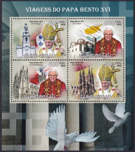 Potovn znmky Guinea-Bissau 2012 Pape Benedikt XVI. Mi# 5952-55 Kat 8