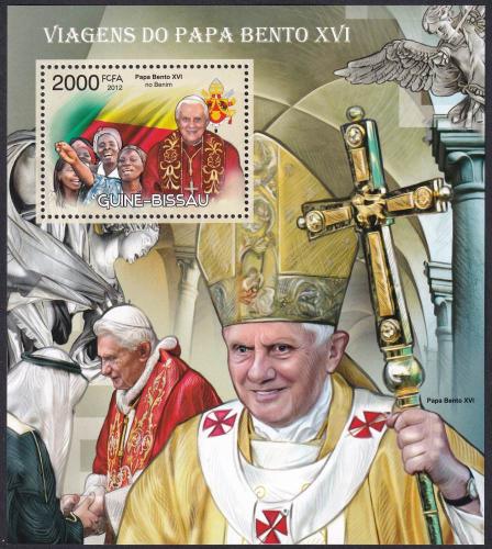 Potovn znmka Guinea-Bissau 2012 Pape Benedikt XVI. Mi# Block 1053 Kat 12