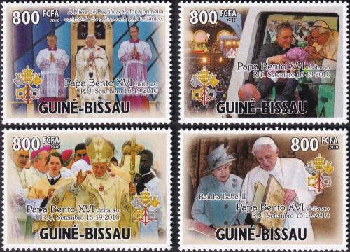 Potovn znmky Guinea-Bissau 2010 Pape Benedikt 1B Mi# 5205-08 Kat 13