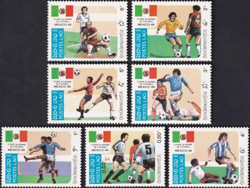 Potovn znmky Laos 1985 MS ve fotbale Mi# 813-19 Kat 9