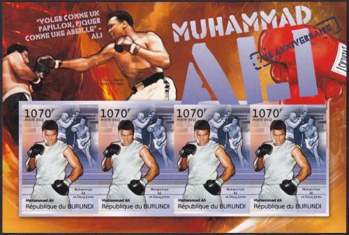 Potovn znmky Burundi 2012 Box, Muhammad Ali neperf. Mi# 2296 B Bogen - zvtit obrzek