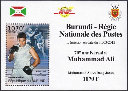 Potovn znmka Burundi 2012 Box, Muhammad Ali DELUXE Mi# 2296 Block - zvtit obrzek