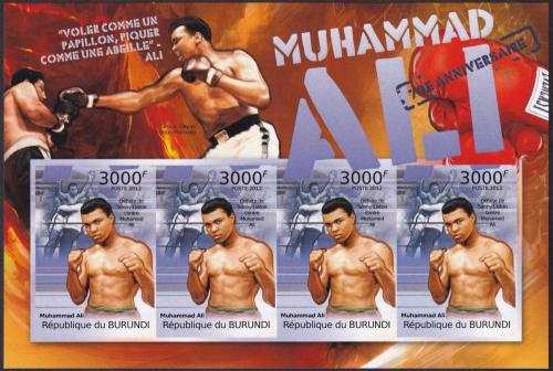 Potovn znmky Burundi 2012 Box, Muhammad Ali neperf. Mi# 2297 B Bogen