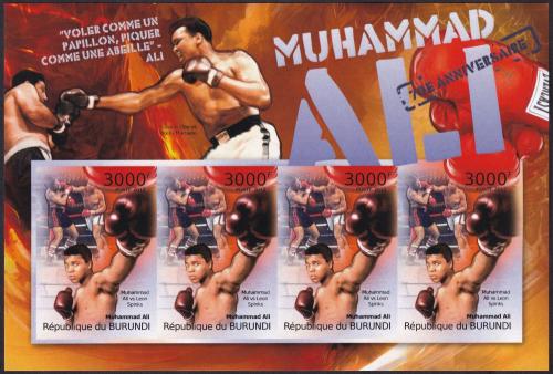 Potovn znmky Burundi 2012 Box, Muhammad Ali neperf. Mi# 2298 B Bogen