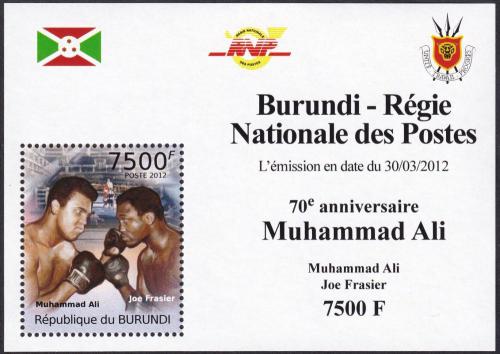 Potovn znmka Burundi 2012 Box, Muhammad Ali DELUXE Mi# 2299 Block