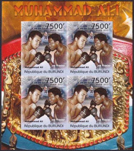 Potovn znmky Burundi 2012 Box, Muhammad Ali neperf. Mi# 2299 B Bogen