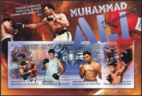 Potovn znmky Burundi 2012 Box, Muhammad Ali neperf. Mi# 2295-98 B Kat 20