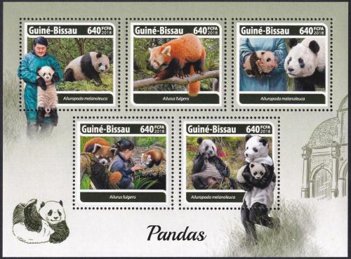 Potovn znmky Guinea-Bissau 2018 Pandy Mi# 9828-32 Kat 12