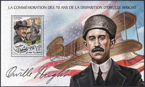 Potovn znmka Dibutsko 2018 Orville Wright Mi# Block 1131 Kat 10