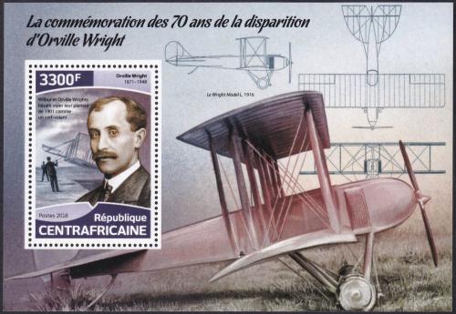 Potovn znmka SAR 2018 Orville Wright Mi# Block 1758 Kat 15