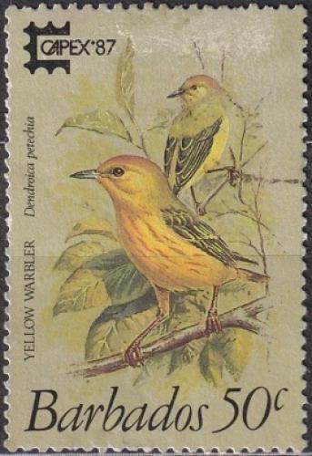 Potovn znmka Barbados 1987 Lesek lut Mi# 675