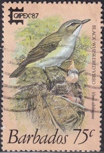 Potovn znmka Barbados 1987 Zelenek vousat Mi# 677