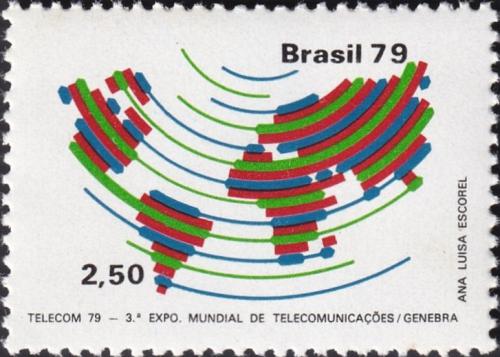 Potovn znmka Brazlie 1979 Mapa svta Mi# 1737