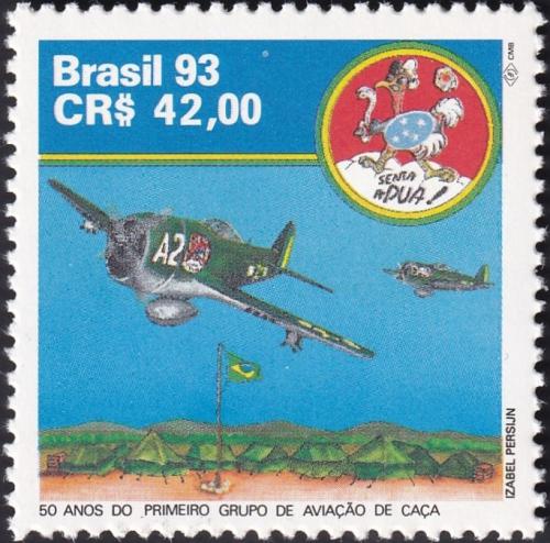 Potovn znmka Brazlie 1993 Letadlo Republic P-47 Thunderbolt Mi# 2564