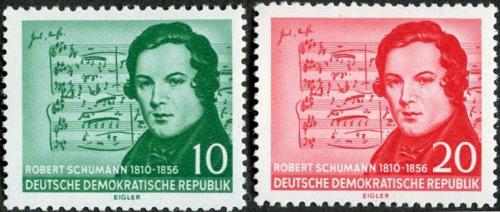 Potovn znmka DDR 1956 Robert Schumann Mi# 541-42 Kat 9.50