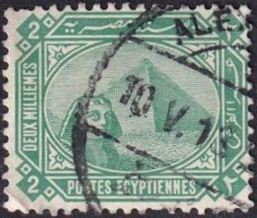 Potovn znmka Egypt 1902 Sfinga a pyramida 1A Mi# 37