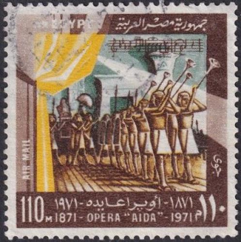 Potovn znmka Egypt 1971 Opera Aida, 100. vro Mi# 1066