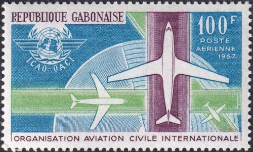 Potovn znmka Gabon 1967 Civiln letectv Mi# 277