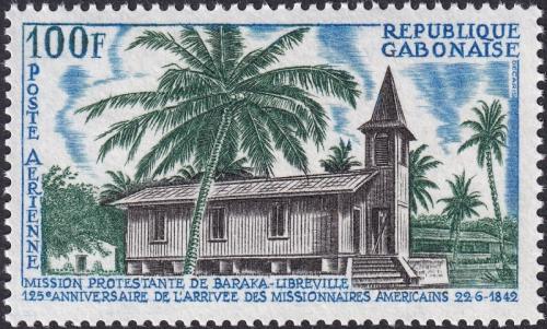 Potovn znmka Gabon 1967 Protestantsk kostel Mi# 287