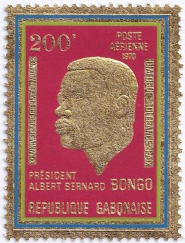 Potovn znmka Gabon 1970 Prezident Bongo Mi# 372