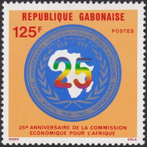 Potovn znmka Gabon 1983 Africk hospodsk komora, 25. vro Mi# 864