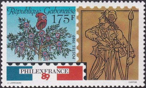 Potovn znmka Gabon 1989 Vstava PHILEXFRANCE Mi# 1041