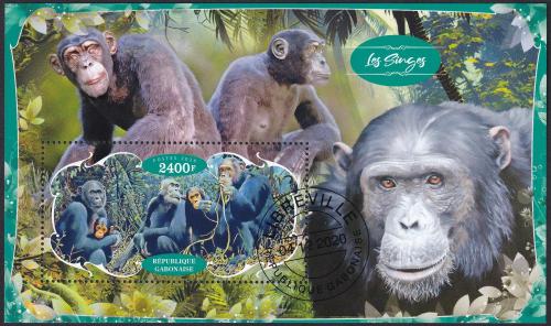 Potovn znmka Gabon 2020 Opice 1B Mi# N/N