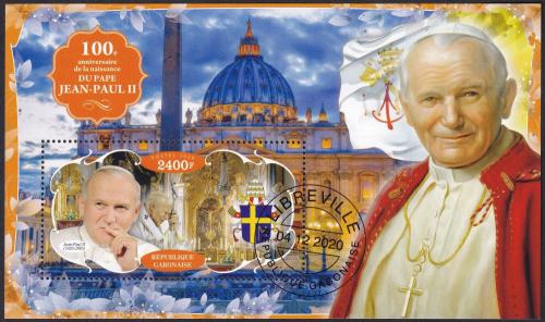 Potovn znmka Gabon 2020 Pape Jan Pavel II. 1B Mi# N/N