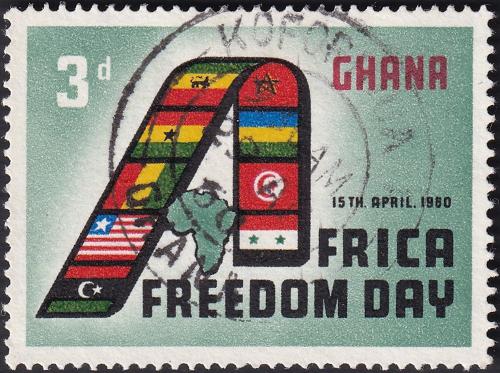 Potovn znmka Ghana 1966 Vlajky nezvislch africkch stt Mi# 77