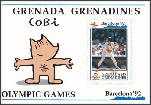 Potovn znmka Grenada Gren. 1992 LOH Barcelona, baseball Mi# Block 237 Kat 17