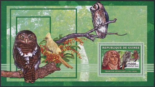 Potovn znmka Guinea 2006 Francois Levaillant, ornitolog Mi# Block 987