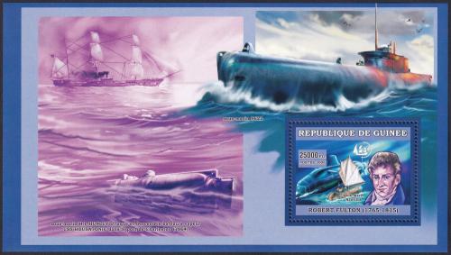 Potovn znmka Guinea 2006 Robert Fulton a ponorka Nautilus Mi# Block 1058