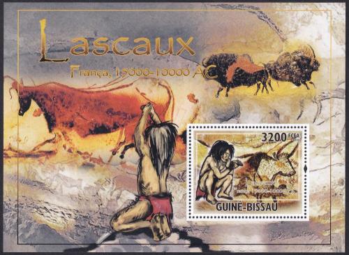 Potovn znmka Guinea-Bissau 2010 Skaln malby v Lascaux Mi# Block 826 Kat 13