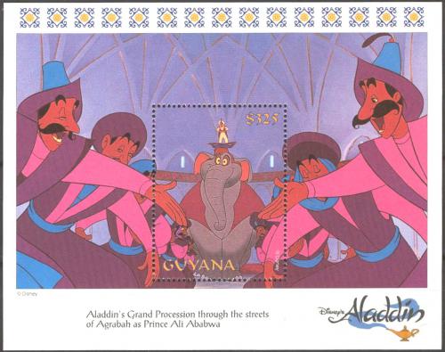 Potovn znmka Guyana 1993 Disney, Aladdin Mi# Block 370