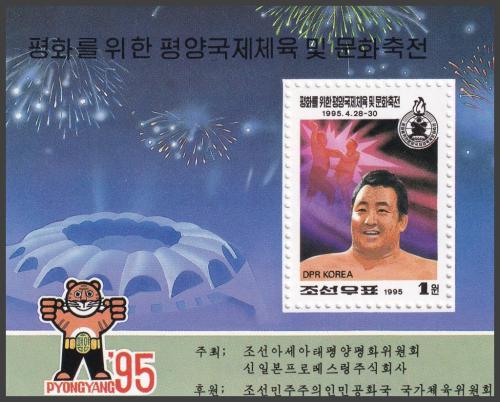 Potovn znmka KLDR 1995 Wrestling Mi# Block 335