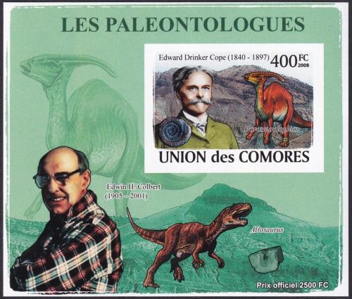 Potovn znmka Komory 2009 Paleontologov a dinosaui neperf. Mi# 1964 B