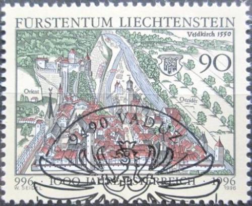 Potovn znmka Lichtentejnsko 1996 Rakousko milnium Mi# 1137