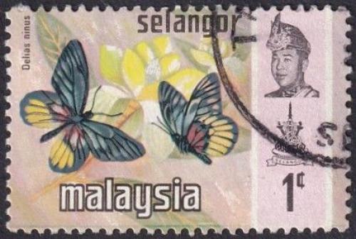 Potovn znmka Malajsie Selangor 1971 Delias ninus Mi# 105