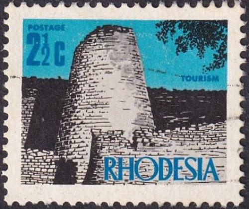 Potovn znmka Rhodsie, Zimbabwe 1970 Ruiny Zimbabwe Mi# 90