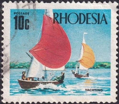 Potovn znmka Rhodsie, Zimbabwe 1970 Plachetnice Mi# 94